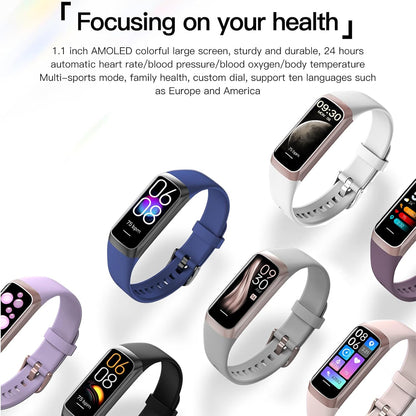 AMOLED Fitness Tracker for Women & Men – Heart Rate & Blood Pressure Monitor, Step Counter, 25 Sports Modes