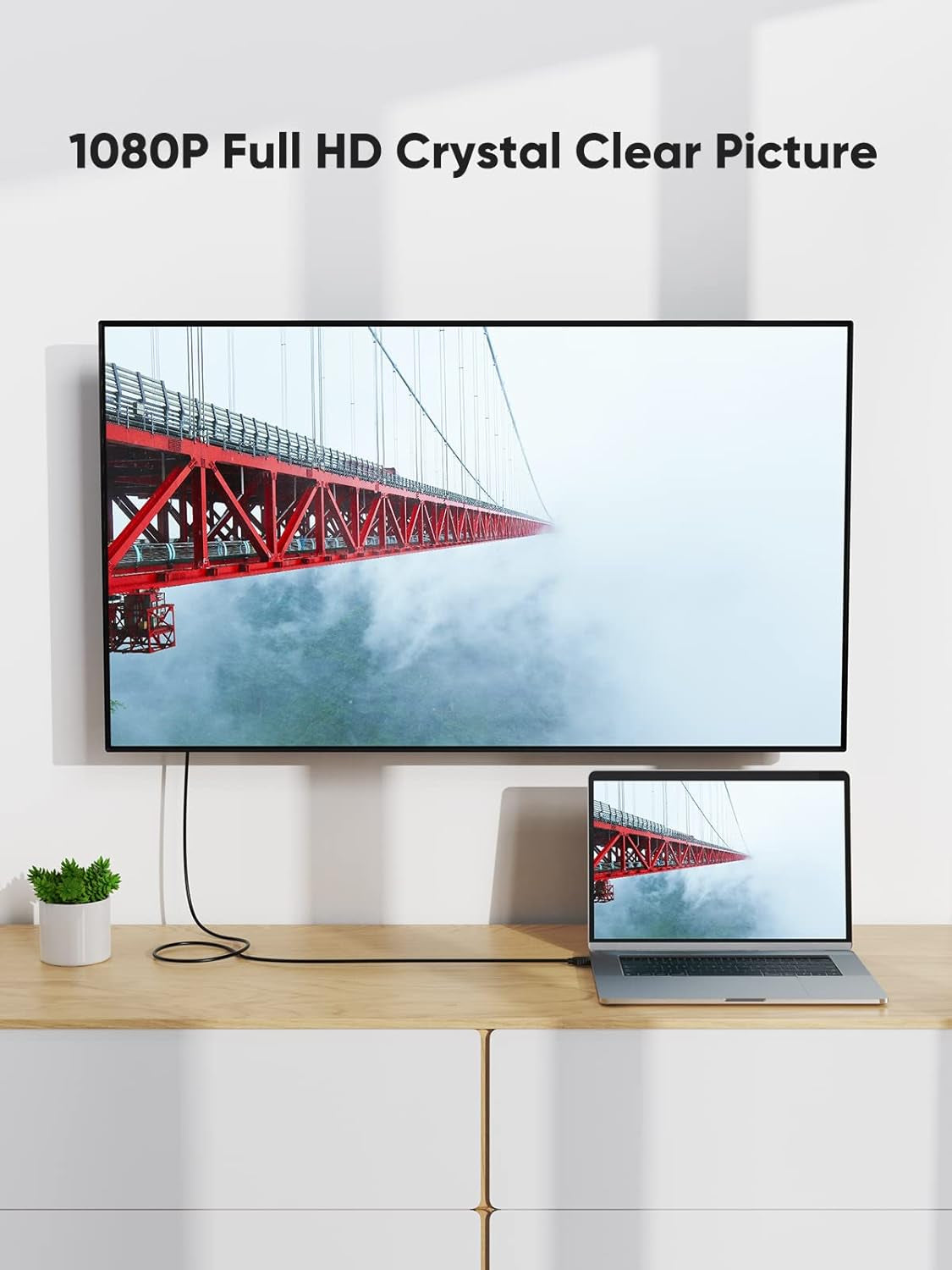 10ft HDMI to DVI-D Cable – Bi-Directional 1080P HD Video Adapter for PC, TV & Projector